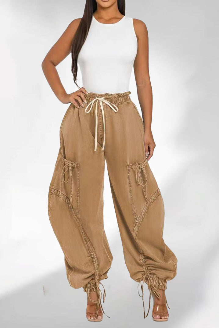 Denim Pocket Cargo Jeans Lavish Daily