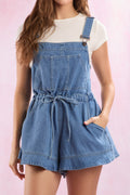 Denim Overall Romper Lavish Daily
