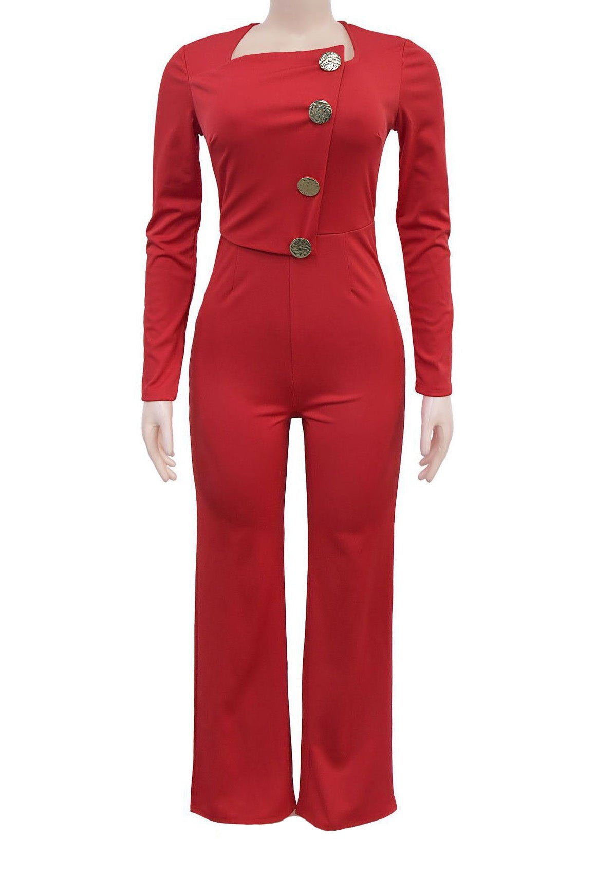 Asymmetrical Tailored Wide-Leg Jumpsuit Lavish Daily