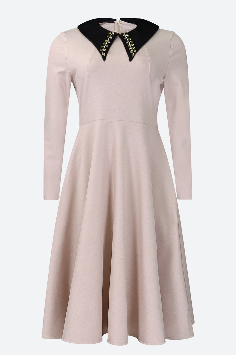 Solid Color Long Sleeve Lapel Elegant Dress Lavish Daily