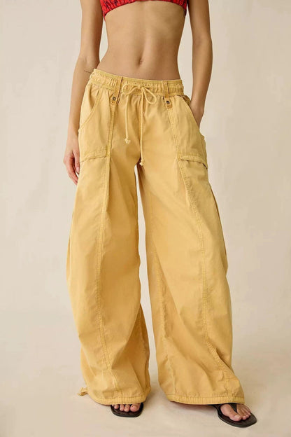 Wide Leg Drawstring Parachute Pant Lavish Daily