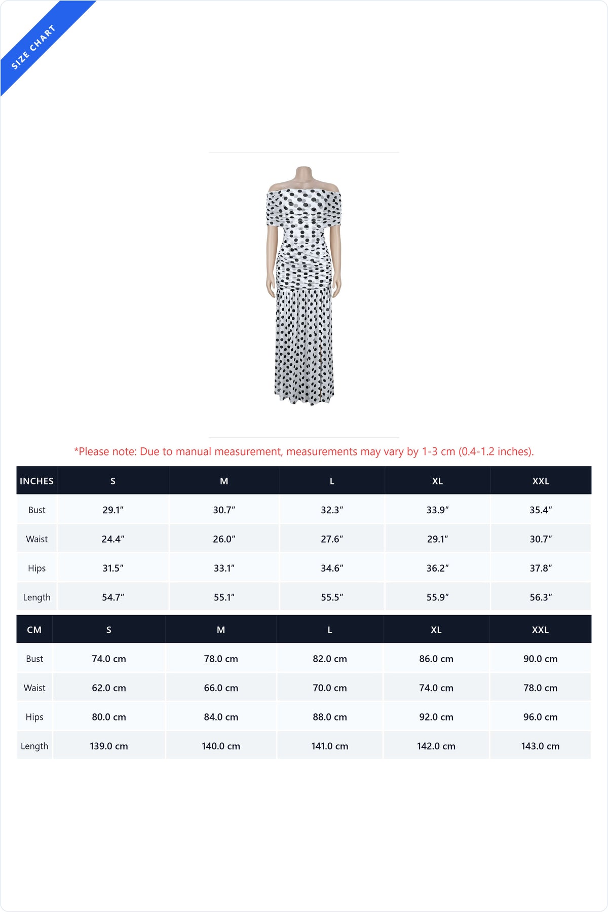 Off-Shoulder Polka Dot Ruched Maxi Dress Lavish Daily
