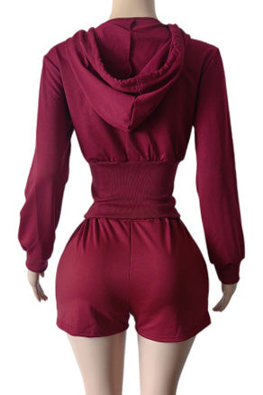 Cropped Zip Hoodie and Shorts Set Lavish Daily