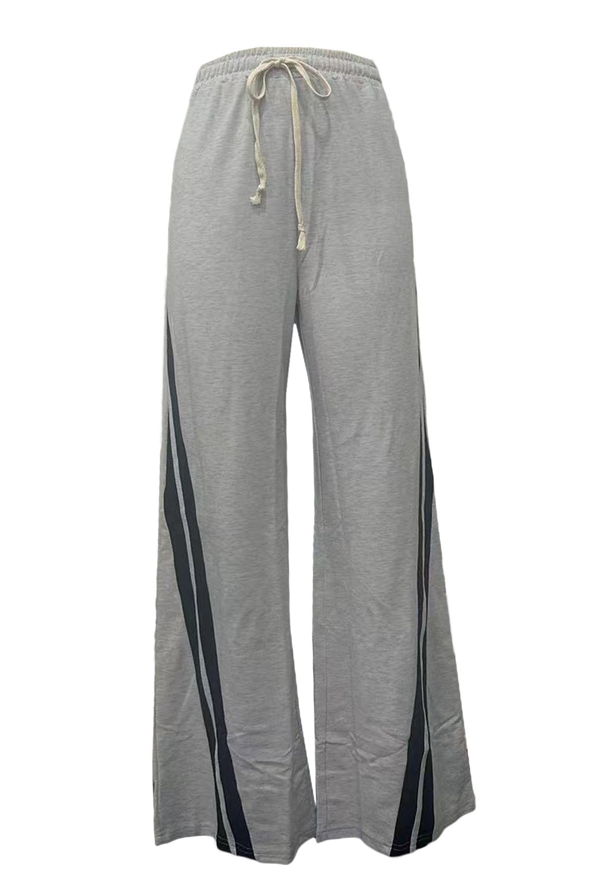 Striped Sweatpants Drawstring Straight Leg Pants Lavish Daily
