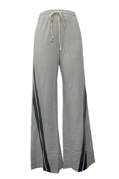 Striped Sweatpants Drawstring Straight Leg Pants Lavish Daily