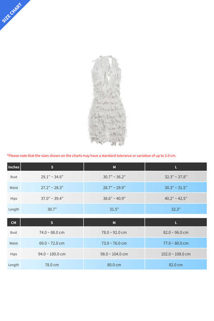 Shredded Fringe Halter Open-Back Dress Lavish Daily