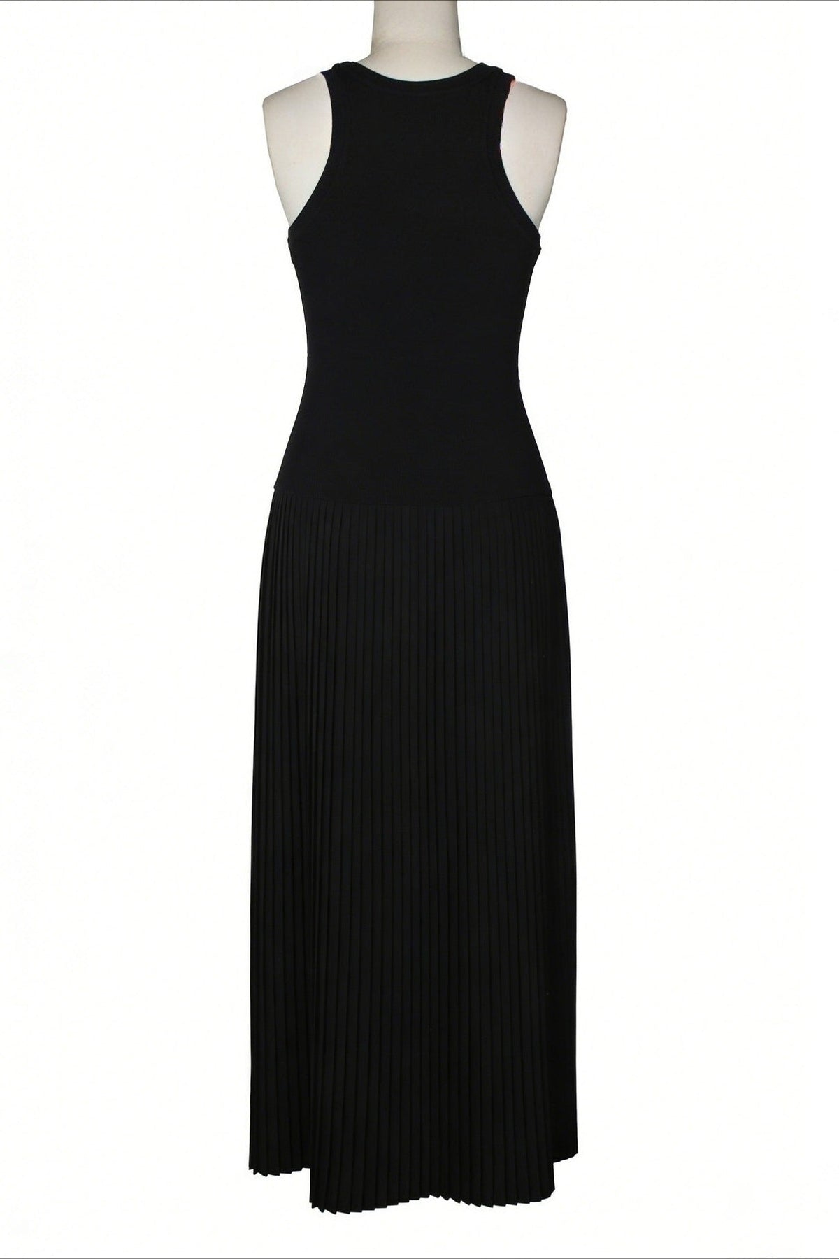 Sporty Contrast-Stripe Pleated Maxi Dress Lavish Daily