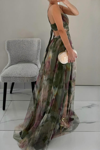 Mesh Floral Print Cami Dress Lavish Daily