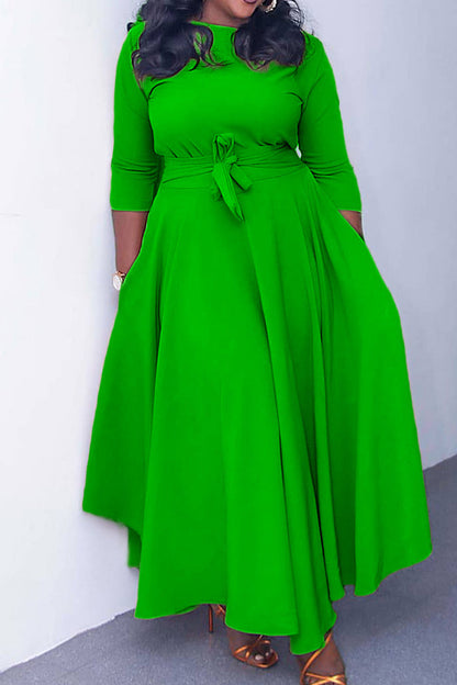 Elegant Tie-Waist A-Line Maxi Dress Lavish Daily