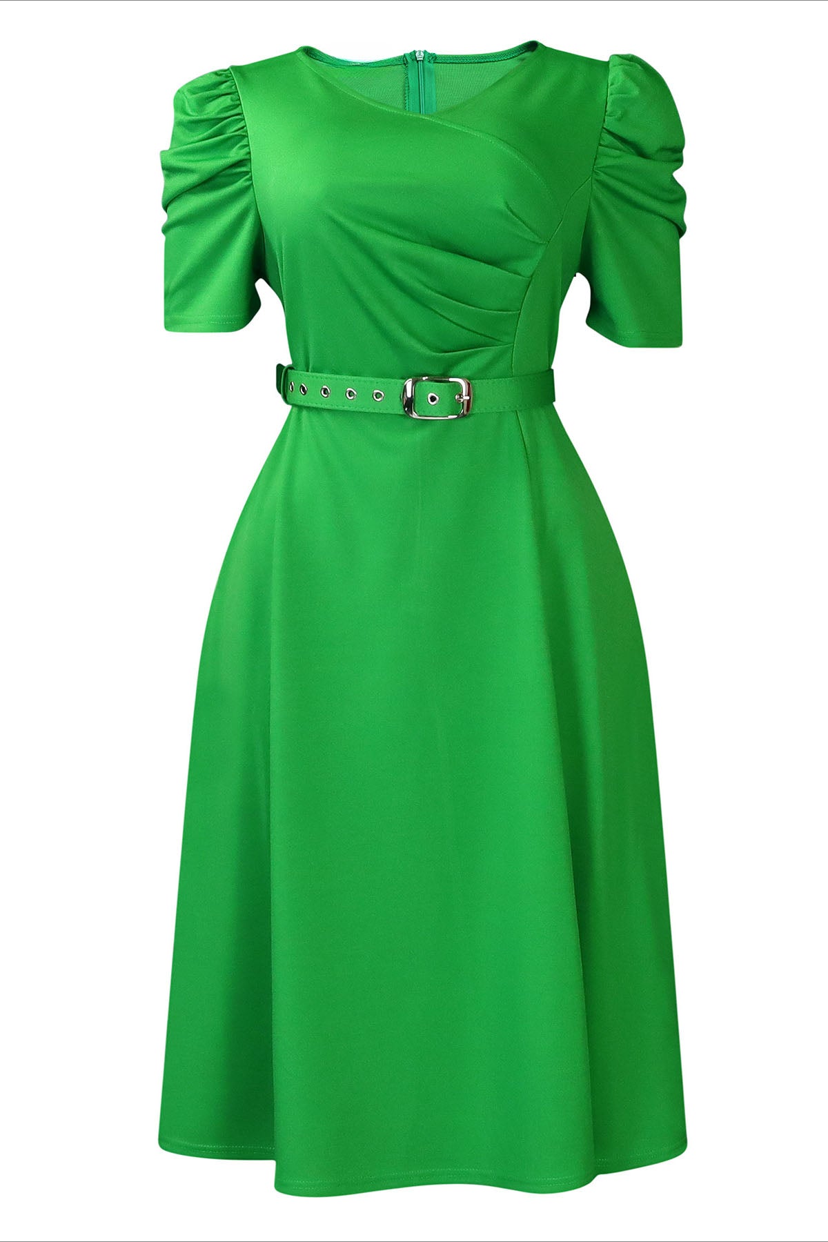 Solid Ruched Midi Dress Lavish Daily