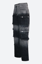 Casual Multi-Pocket Ombre Wide-Leg Jeans Lavish Daily