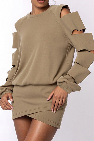 Ripped Loose Top & Fitted Mini Skirt Set Lavish Daily