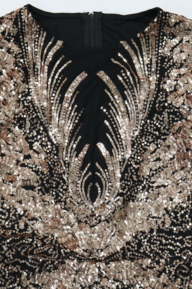 Sequin Lantern Sleeve Party Jumpsuit Lavish Daily