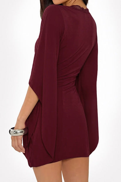 Ruffle Flare Sleeve Bodycon Dress Lavish Daily