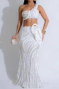 Sleeveless One-Shoulder Crop Top & Skirt Set Lavish Daily