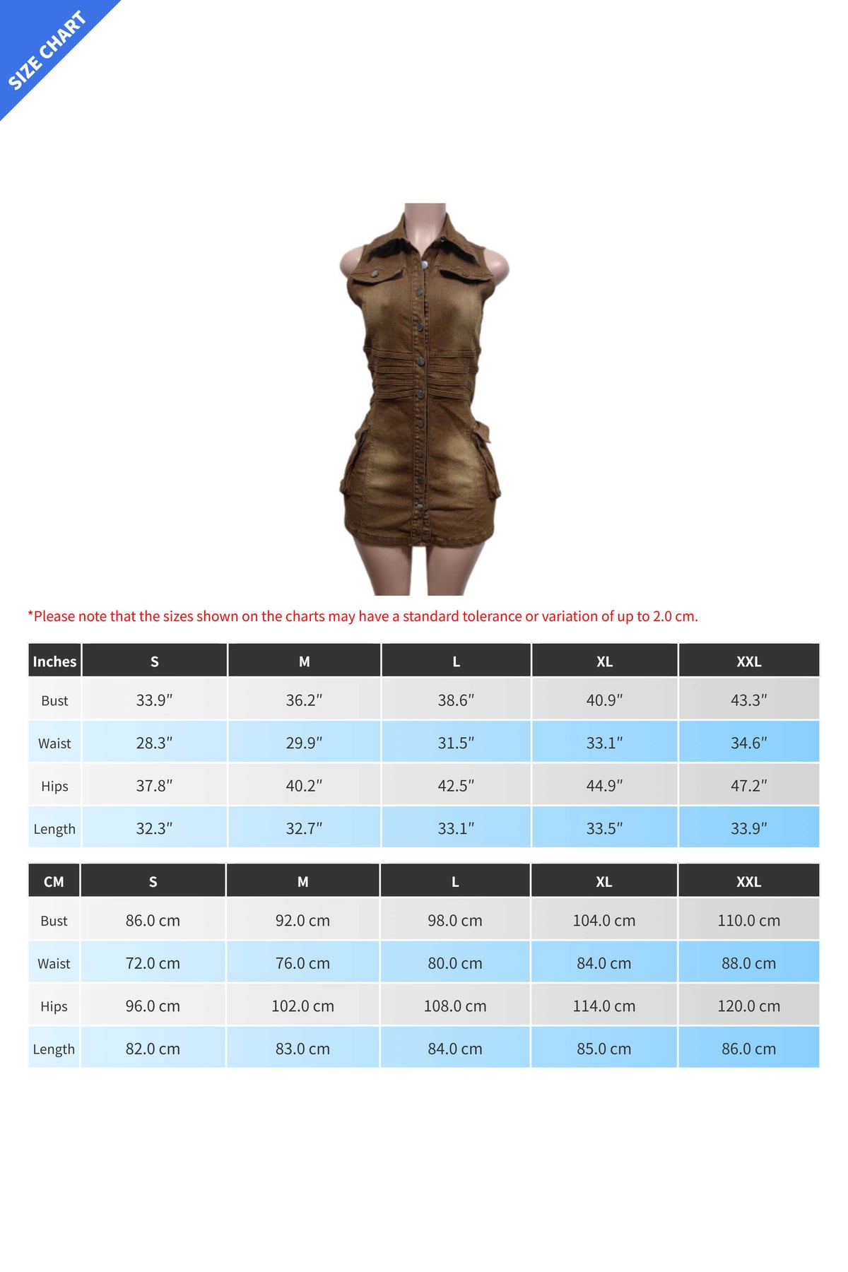 Sleeveless Cargo Denim Mini Dress Lavish Daily