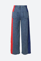 Wide Jeans with Wide Contrast Side Lines Lavish Daily