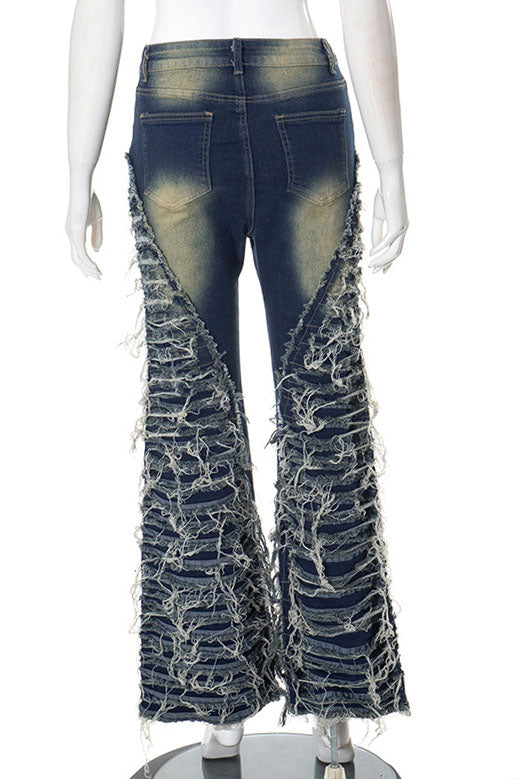 American Retro Gradient Strap Design Jeans Lavish Daily