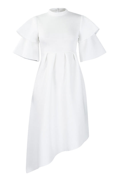 Double-Layer Ruffled Sleeve Dress Lavish Daily