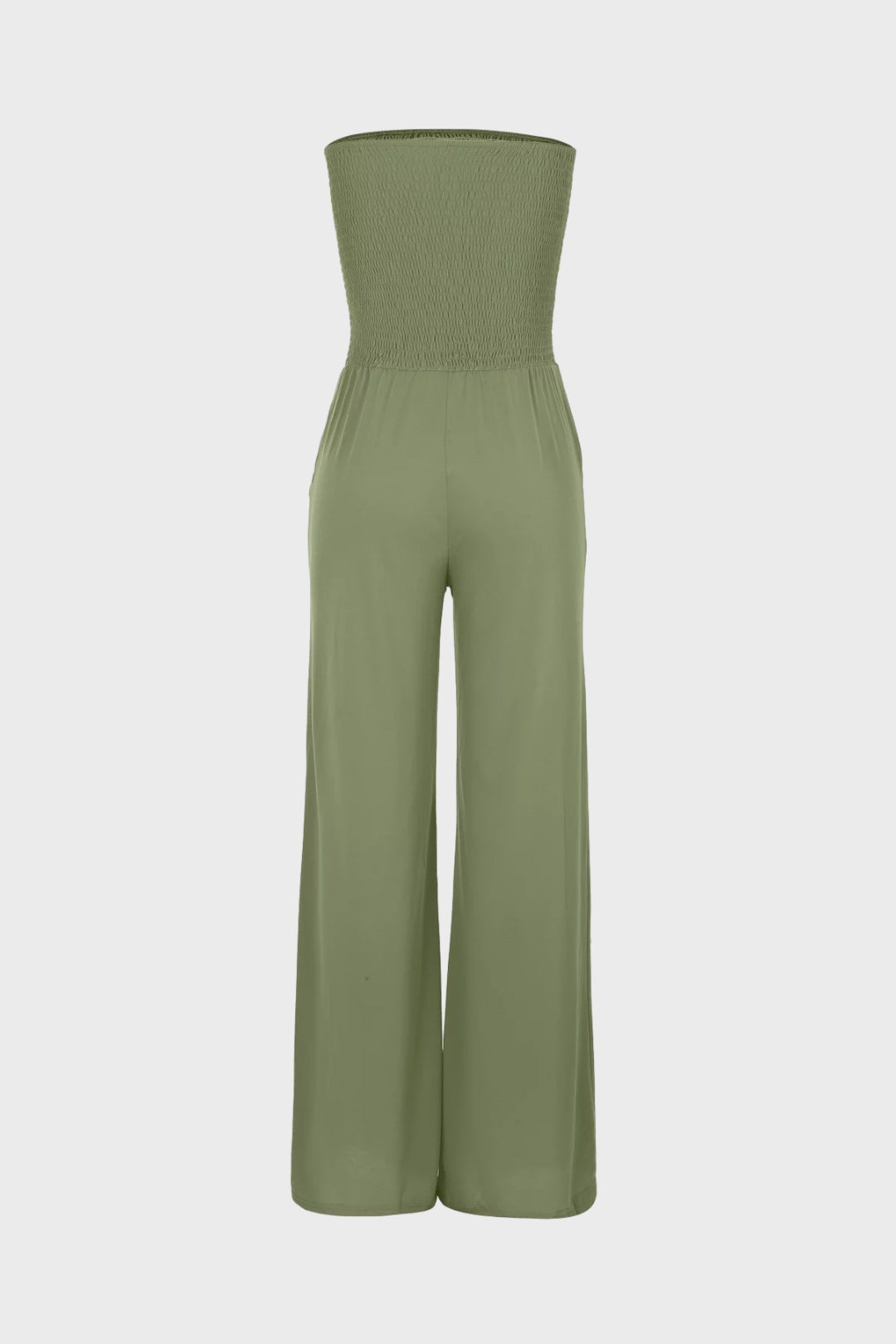 Strapless Smocked Tube Top Jumpsuit Lavish Daily