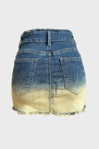 Vintage High Stretch Denim Skirts Lavish Daily