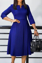 Elegant Solid Pleated Dress Lavish Daily