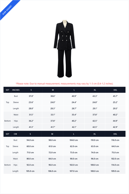 Double-Breasted Blazer & Wide-Leg Pants Set Lavish Daily