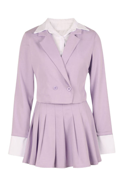 Preppy Chic Blazer & Skirt Set Lavish Daily