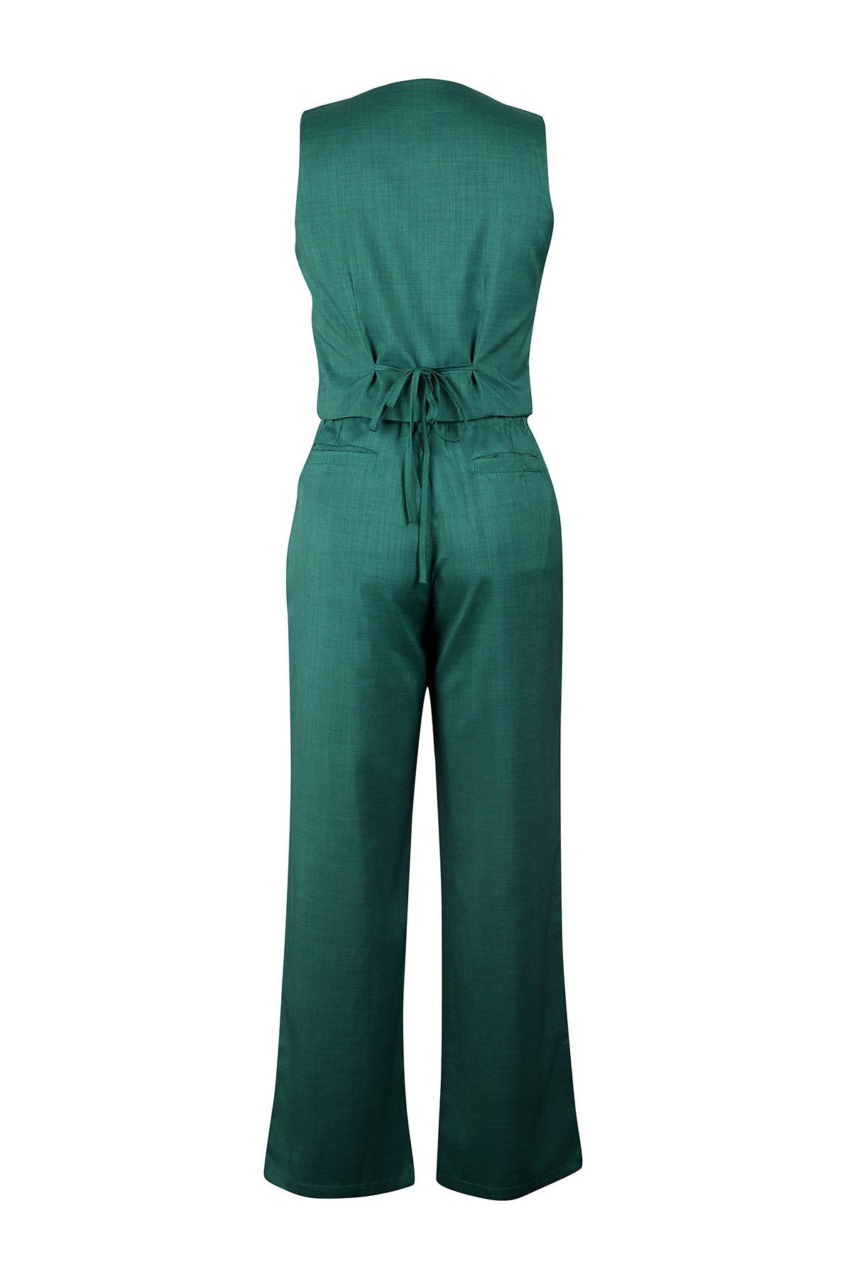 Linen Sleeveless Suit Set for Work Office Lavish Daily