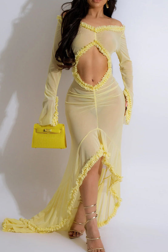 Maxi Ruffle Dress Lavish Daily