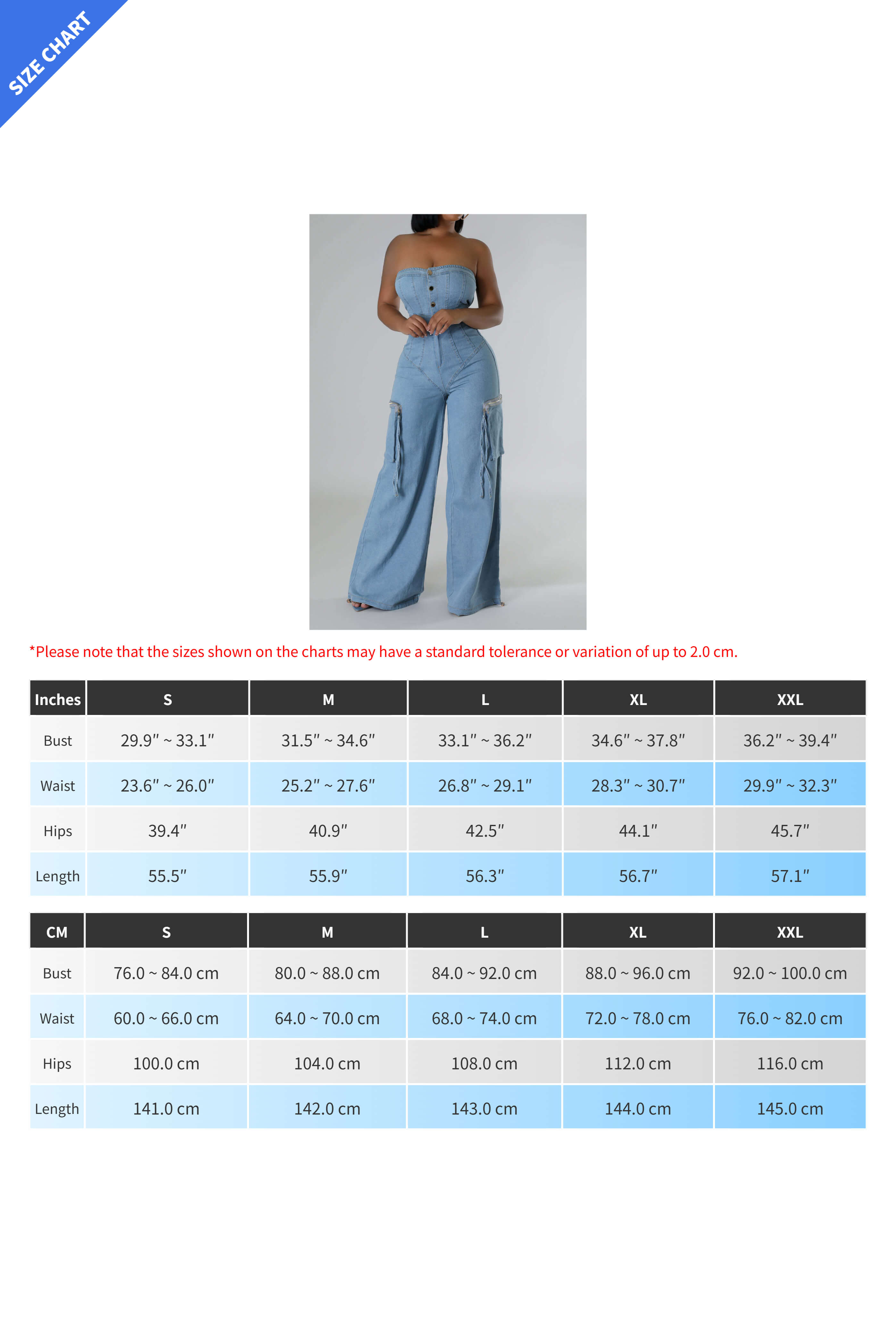 Slim Fit Strapless Denim Jumpsuit Lavish Daily