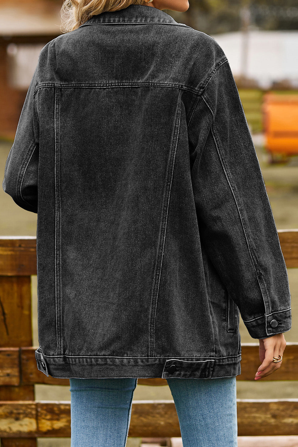 Trendy Women's Button-Up Denim Jacket Lavish Daily