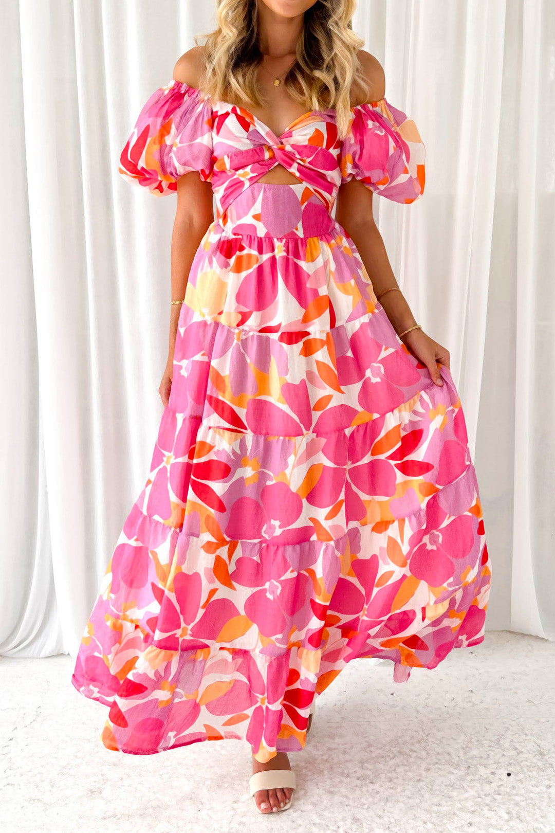 Seaside Printed Puff Sleeve Dress Lavish Daily