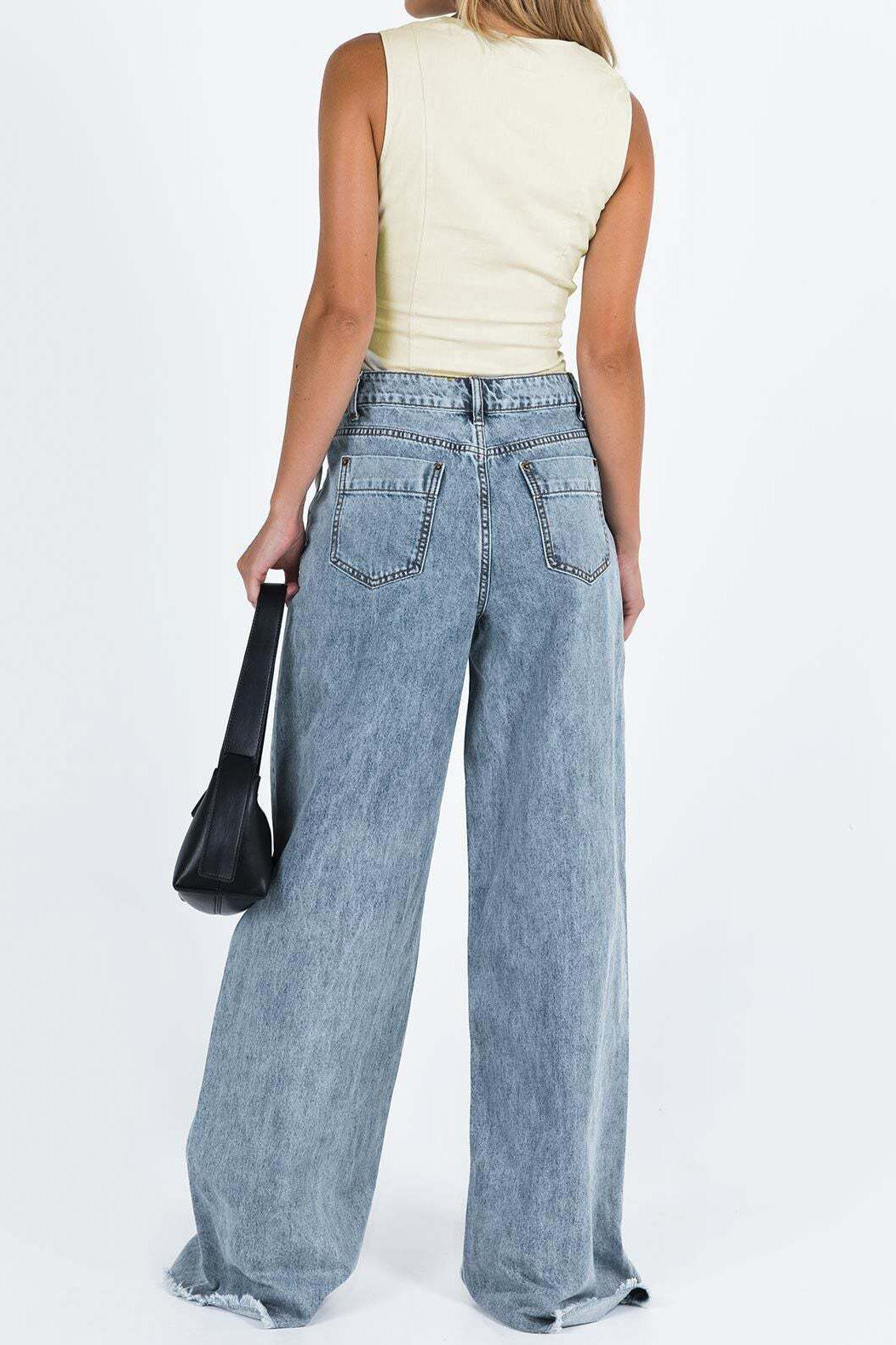 Loose Fit Casual Denim Long Pants Lavish Daily