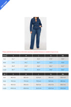 Stretch Flare Long Sleeve Denim Jumpsuit Lavish Daily