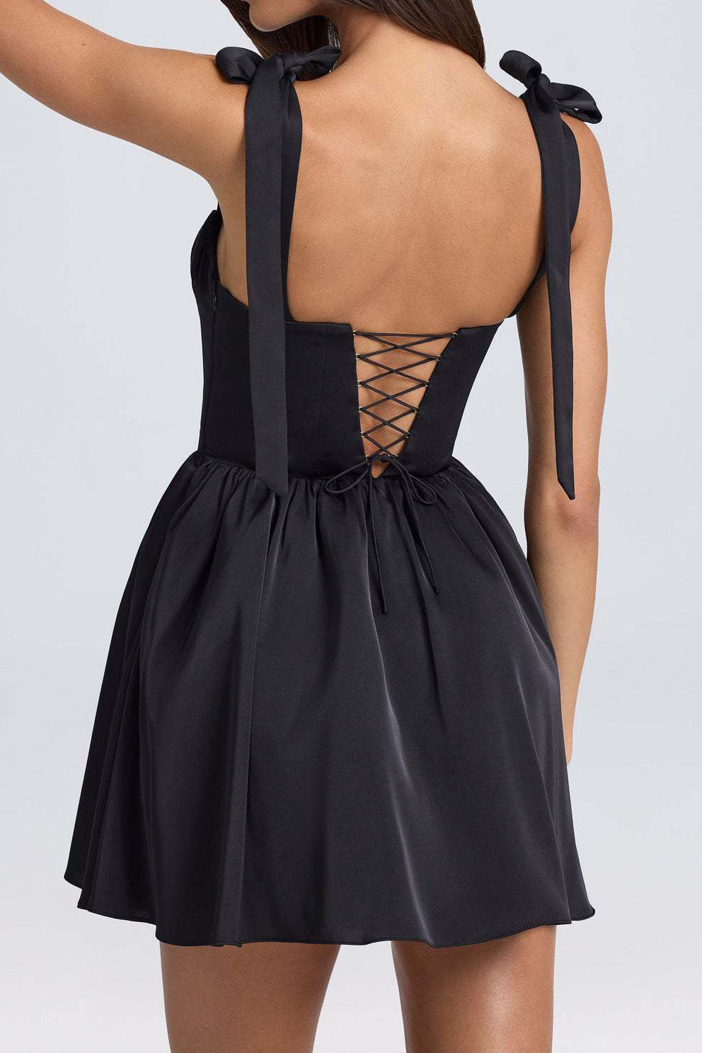 Pintucked Shirred Mini Dress Lavish Daily