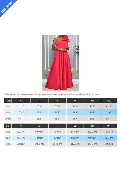Single Shoulder Bow Detail Maxi Dress Lavish Daily