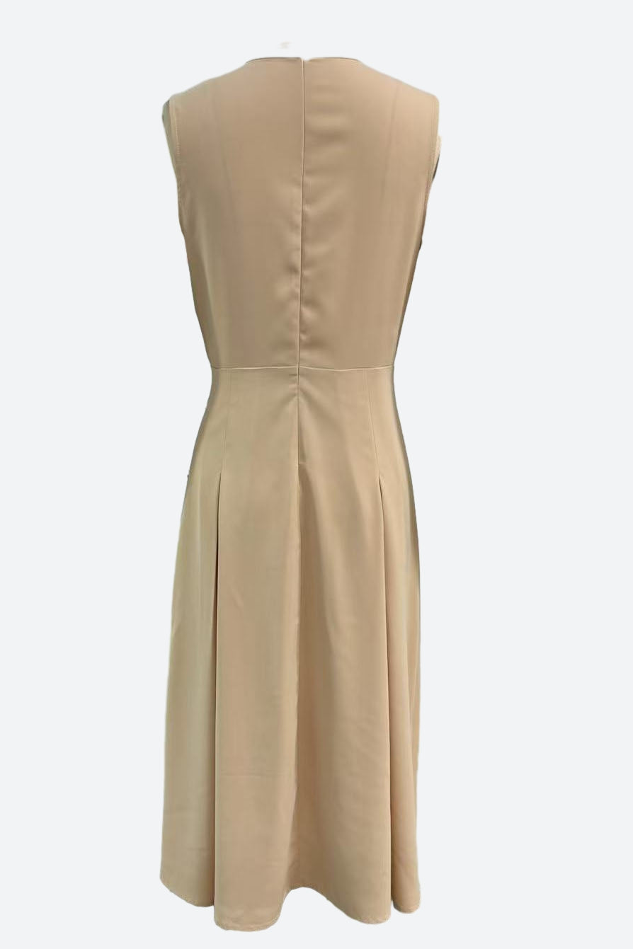 Button Sleeveless Dress Lavish Daily