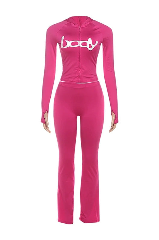 Zip Up Long Sleeve Top and Pants Set LavishDaily