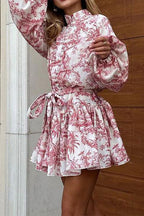 Illustration Print Mini Dress Lavish Daily