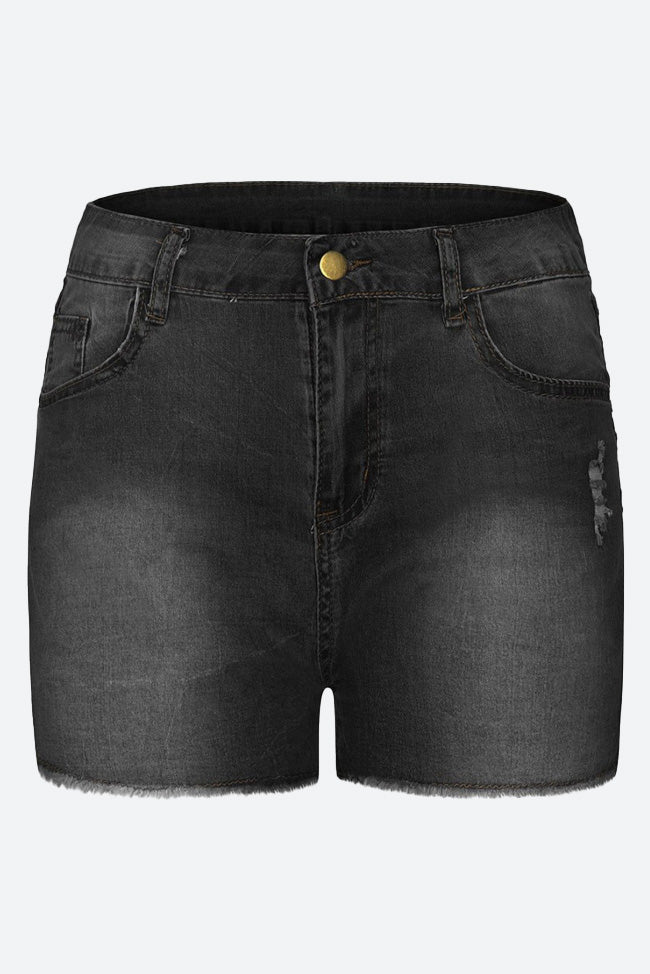 Stretch Skinny Ripped Denim Shorts Lavish Daily