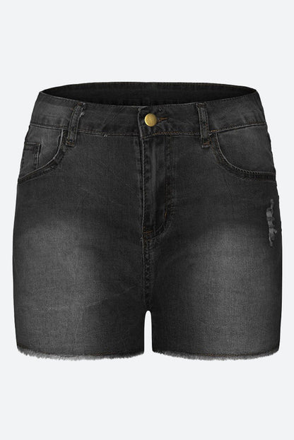 Stretch Skinny Ripped Denim Shorts Lavish Daily