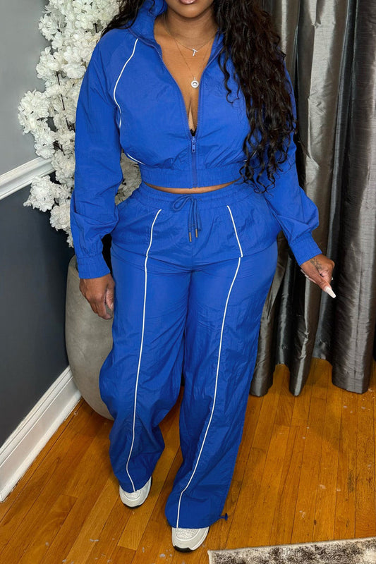 Trim Top & Wide Leg Pants Set Lavish Daily