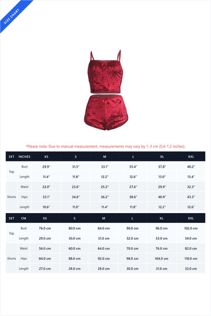 Crushed Velvet Cami & Shorts Lounge Set Lavish Daily