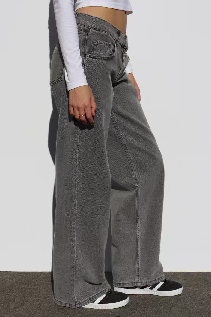 Vintage High Waist Loose Straight Wide Jeans Lavish Daily