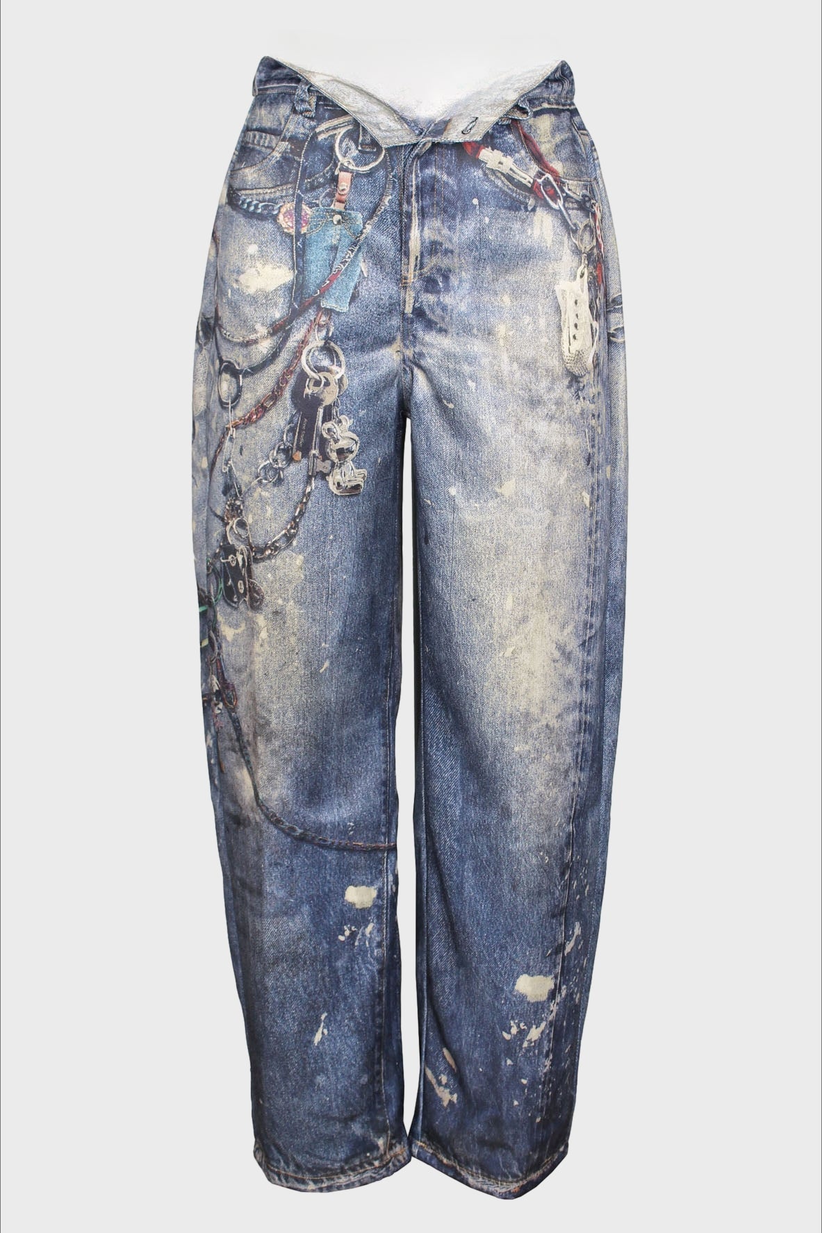 Printed Wide-Leg Casual Trousers Lavish Daily