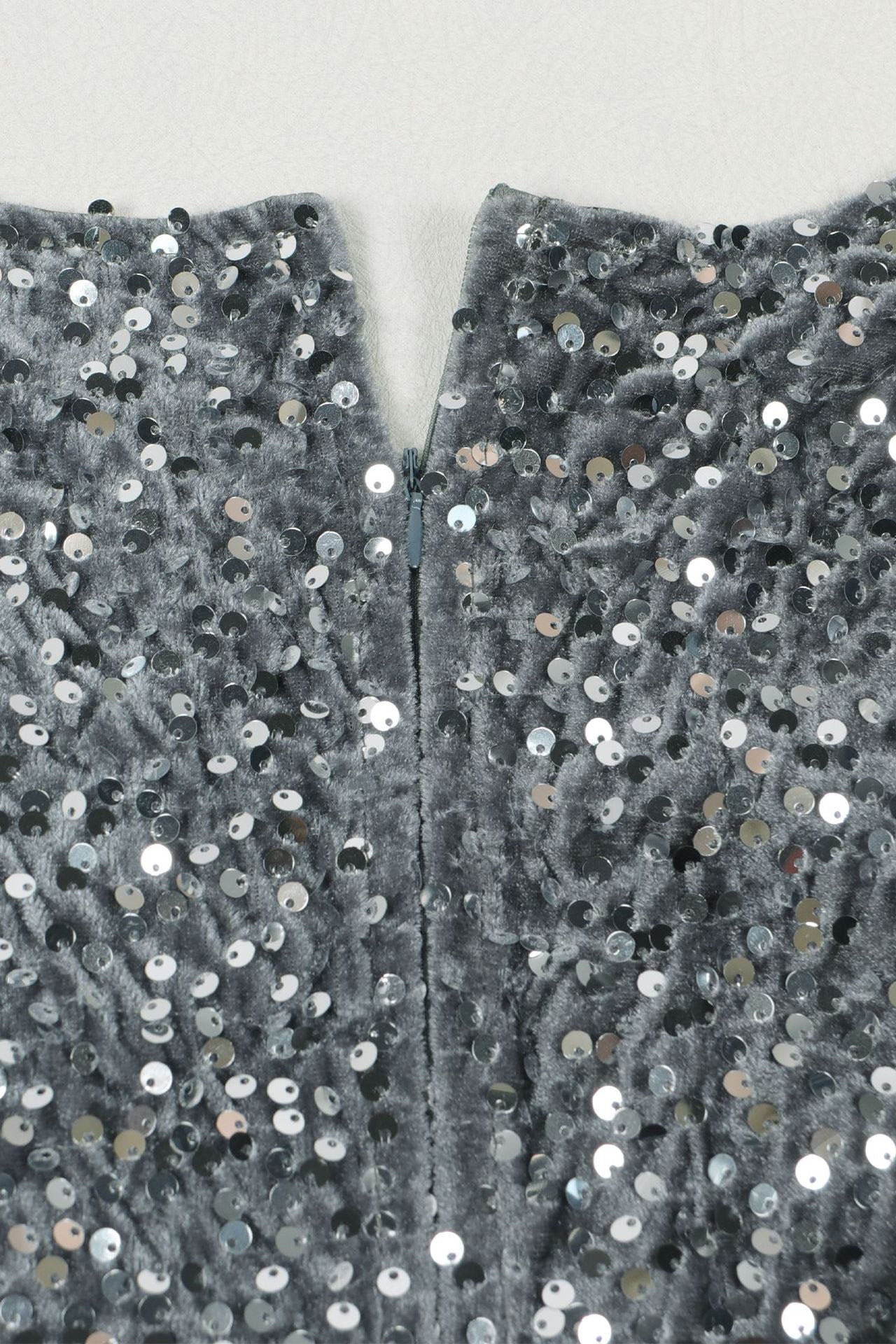 Sequin Slit Mini Bodycon Dress Lavish Daily