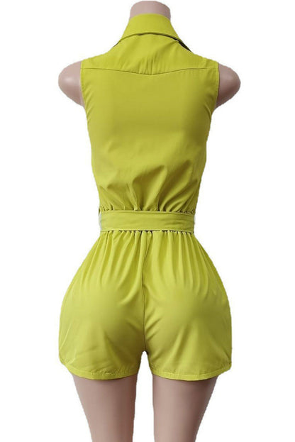 Sleeveless Tie Waist Casual Romper Lavish Daily