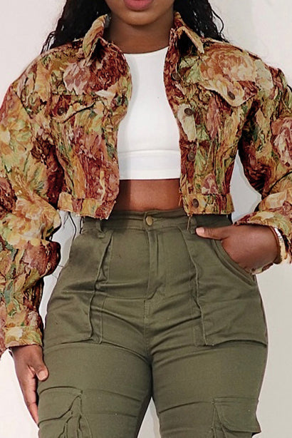 Floral Cropped Jacket Lavish Daily