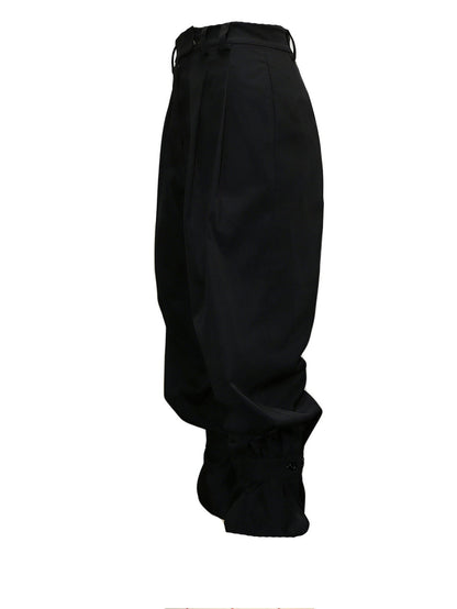Pleated Ruffle-Cuff Balloon Trousers Lavish Daily